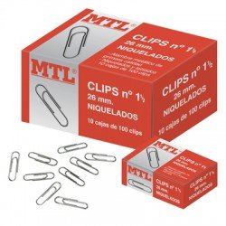 Paper Clips 26mm Lipped & Nickel Plated. Box 100