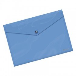 Opaque PP Clear Case Envelopes Foolscap Closing Button Blue