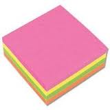 Sticky Notes Cube 75x75mm Neon