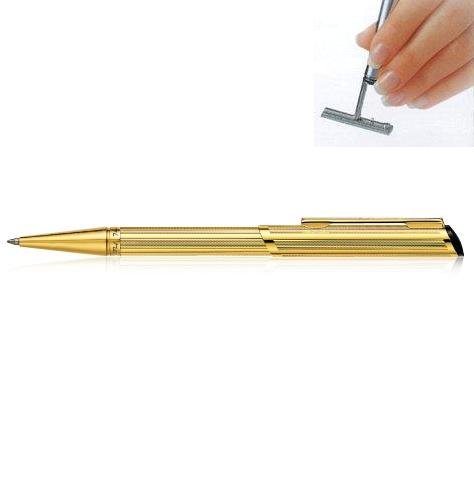 Stamp Ballpen polished with engravings and gold plated