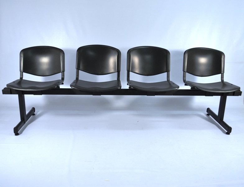 4 Black Polypropylene Chairs & Table