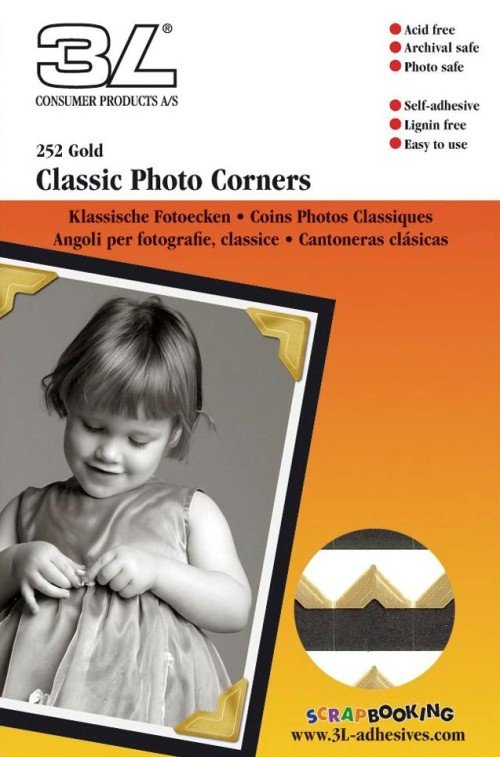 Photo Corners 12mm Gold Pk252