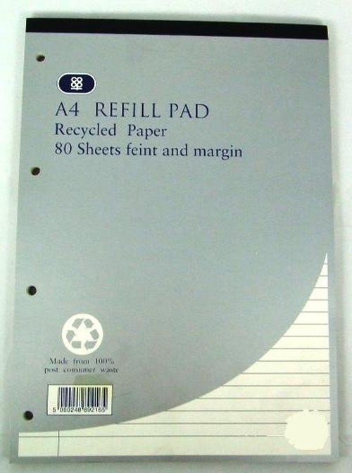 Refill Pad A4 Ruled/Recycled