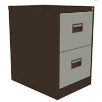 Filing Cabinet Brown/Beige x 2 Drawers Silverline