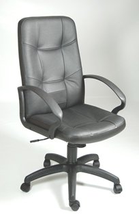 Chair Executive Leather Black High Back
