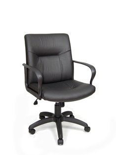 Chair Executive Leather Black Medium Back