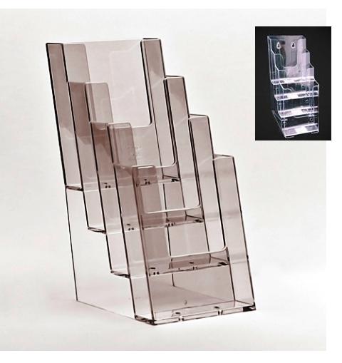 Brochure Holder DL x 4 Tier Clear