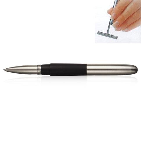 Stamp Rollerball Pen Nickel and Pearl Black chrome plated