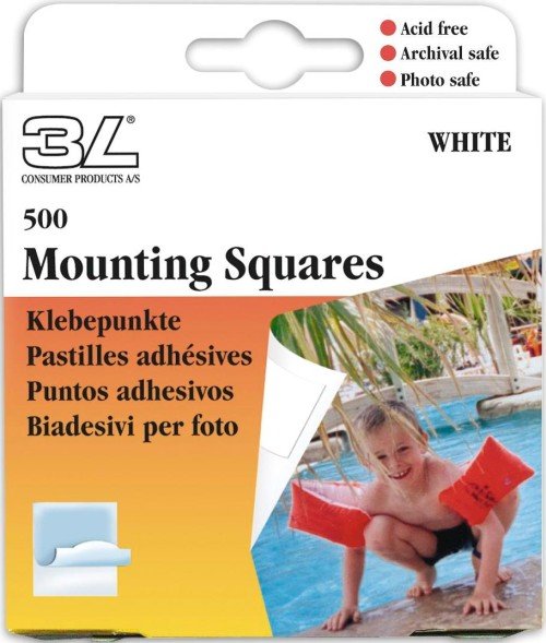 Mounting Squares Permanent 12x13mm Pk500