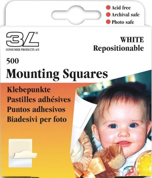 Mounting Squares Non permanent 12x13mm Pk500