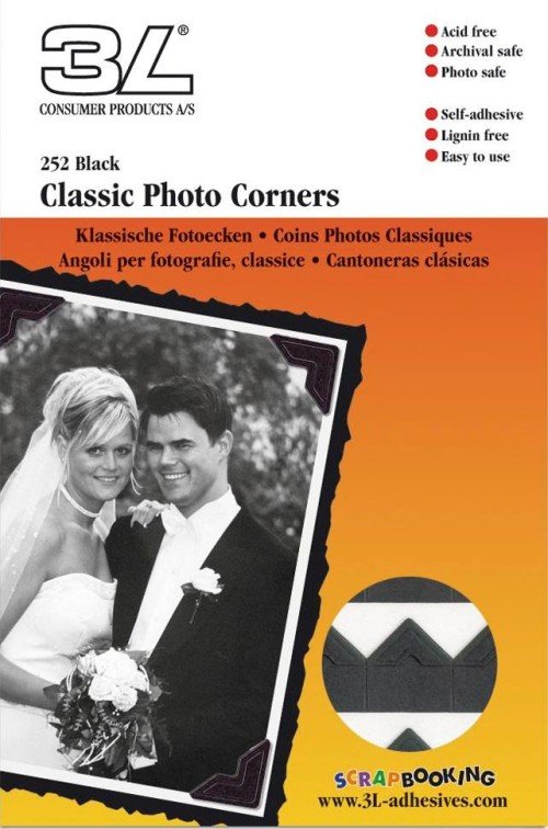 Photo Corners 12mm Black Pk252