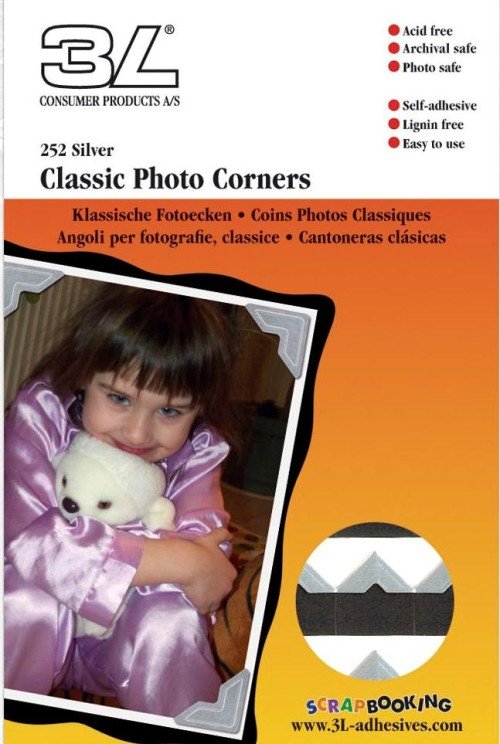 Photo Corners 12mm Silver Pk252