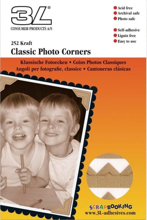 Photo Corners 12mm Kraft Pk252