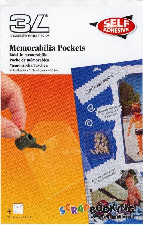 Memorabilia Pockets 52x51mm Pk4
