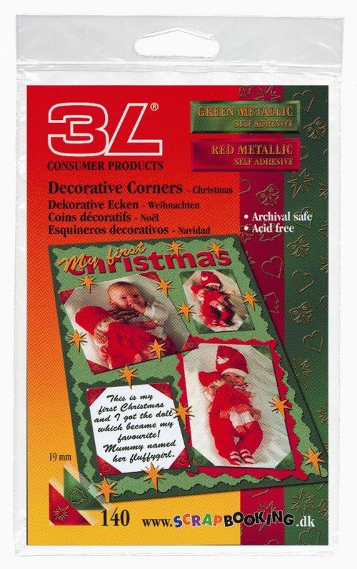 Photo Corners 19mm Christmas Pk140