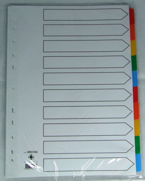 Dividers x 10 Carton & Coloured