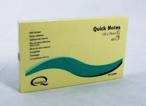 Sticky Notes 75x125mm Yellow