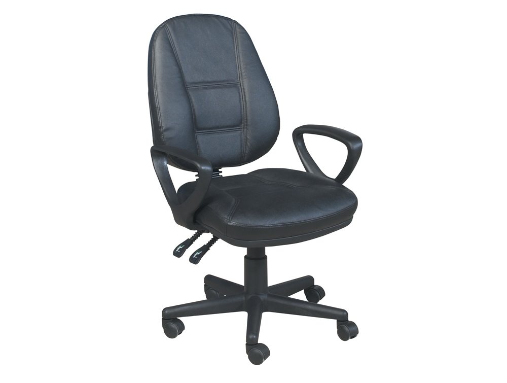 Operators Chair PCB High Back in Black Leather