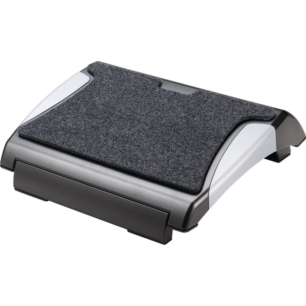 Footrest + Carpet Black/Silver Q